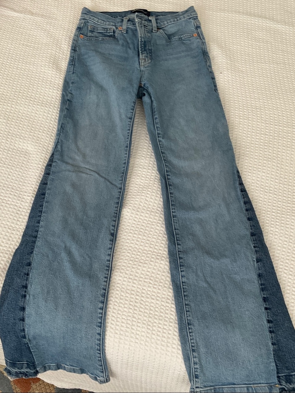 GAP Two-Tone Light and Dark Blue Flare Jeans